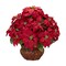 Nearly Natural Poinsettia with Decorative Planter Silk Arrangement - Red